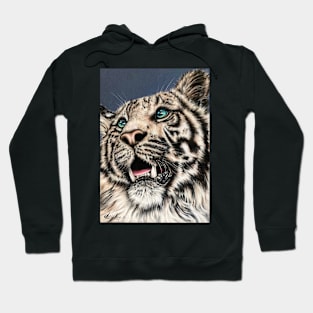 White Tiger Portrait Hoodie